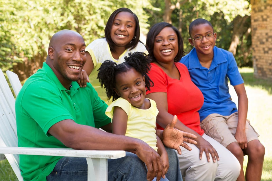 Happy African American Family